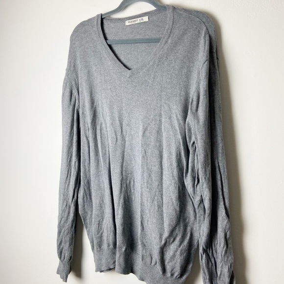 OLD NAVY • Men’s Grey Cotton V Neck Long Sleeve Sweater Size XL - Picture 3 of 5